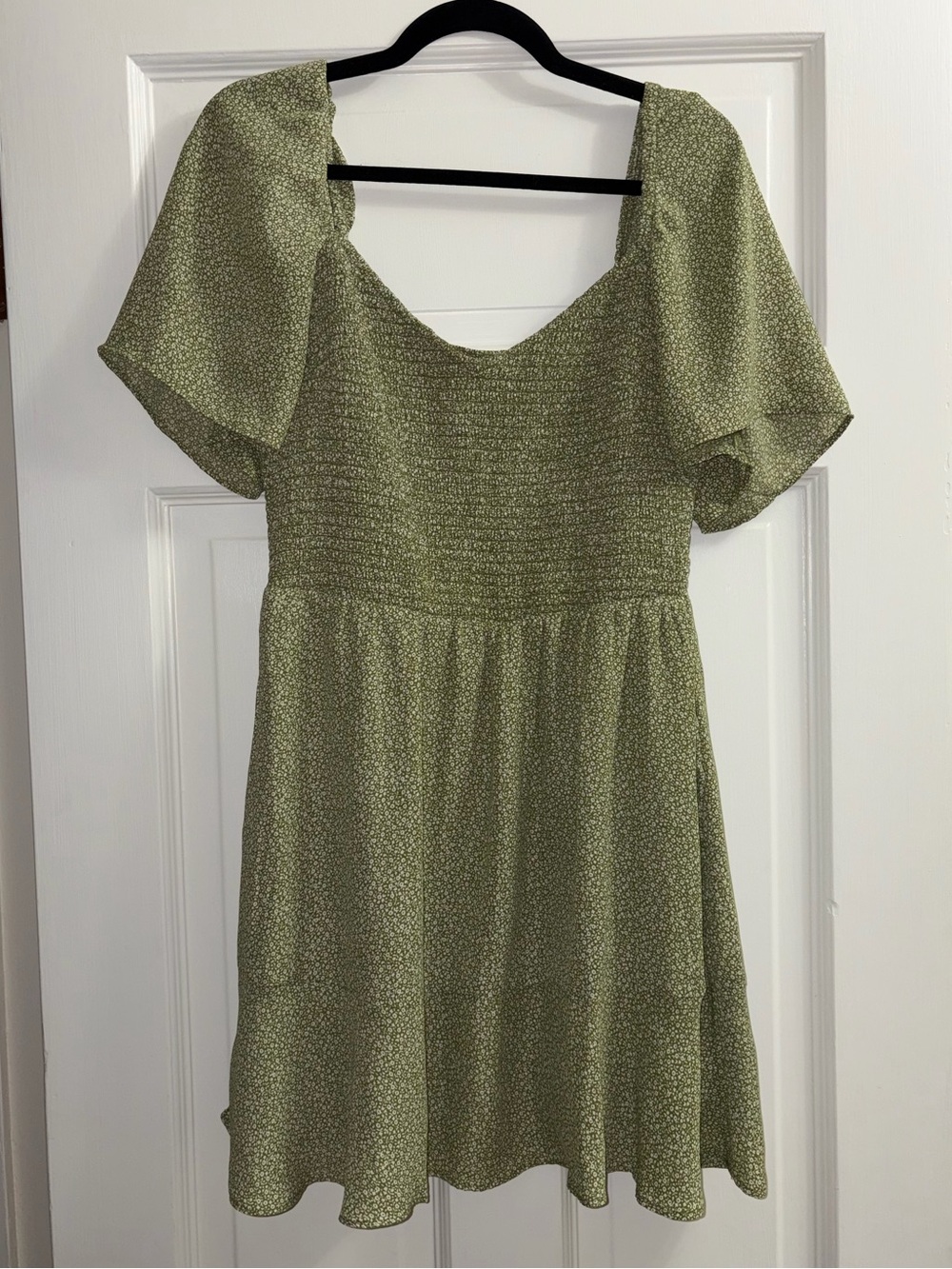 Abercrombie & Fitch Green Smocked Mini Dress